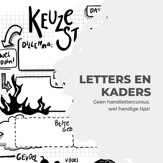 Sketchnote cursus Studio Nons letters en kaders